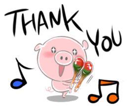 A piggy and musical instrument sticker #14855374
