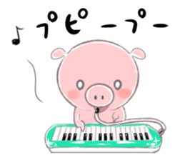 A piggy and musical instrument sticker #14855376