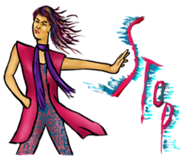 A lady's everyday life sticker #14856404