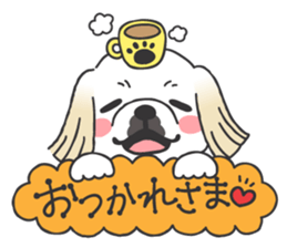 White pekingese dog, PEKITA sticker #14858253