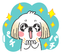 White pekingese dog, PEKITA sticker #14858282