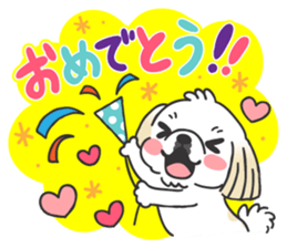 White pekingese dog, PEKITA sticker #14858284