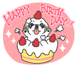 White pekingese dog, PEKITA sticker #14858285