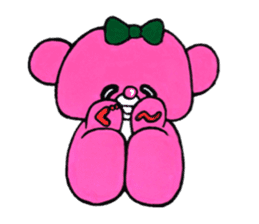 Pink bear in straberry leotard sticker #14859374
