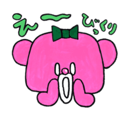 Pink bear in straberry leotard sticker #14859375