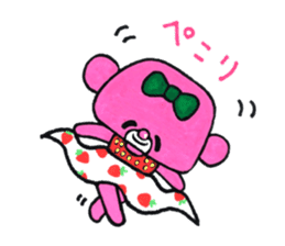 Pink bear in straberry leotard sticker #14859384