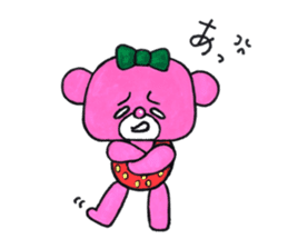 Pink bear in straberry leotard sticker #14859393