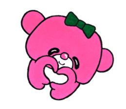 Pink bear in straberry leotard sticker #14859397