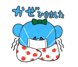 Pink bear in straberry leotard sticker #14859402