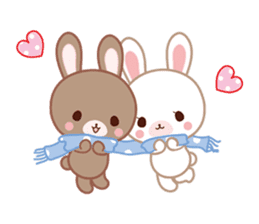 Lovey-Dovey bunnies Rai & Mai for winter sticker #14861023