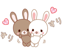 Lovey-Dovey bunnies Rai & Mai for winter sticker #14861024