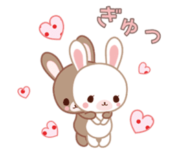 Lovey-Dovey bunnies Rai & Mai for winter sticker #14861025