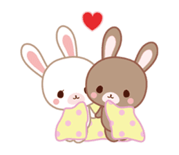 Lovey-Dovey bunnies Rai & Mai for winter sticker #14861028
