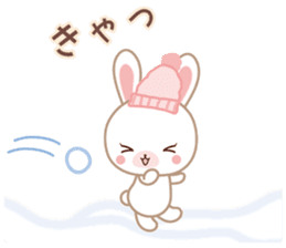 Lovey-Dovey bunnies Rai & Mai for winter sticker #14861032