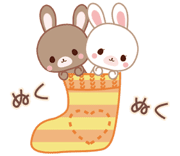 Lovey-Dovey bunnies Rai & Mai for winter sticker #14861034