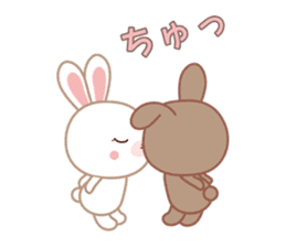 Lovey-Dovey bunnies Rai & Mai for winter sticker #14861036