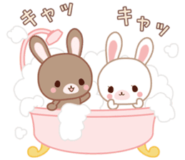 Lovey-Dovey bunnies Rai & Mai for winter sticker #14861040