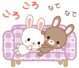 Lovey-Dovey bunnies Rai & Mai for winter sticker #14861041