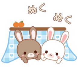 Lovey-Dovey bunnies Rai & Mai for winter sticker #14861047