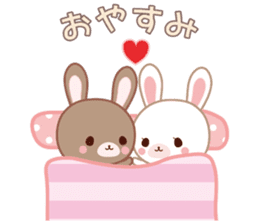 Lovey-Dovey bunnies Rai & Mai for winter sticker #14861048