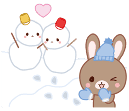 Lovey-Dovey bunnies Rai & Mai for winter sticker #14861051