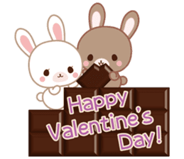 Lovey-Dovey bunnies Rai & Mai for winter sticker #14861057