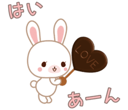 Lovey-Dovey bunnies Rai & Mai for winter sticker #14861058