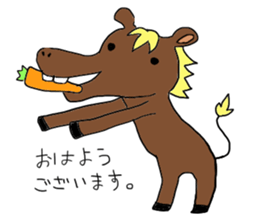 Funny greeting animals sticker #14872173