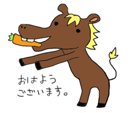 Funny greeting animals sticker #14872173