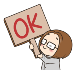 The person of glasses who works sticker #14872216