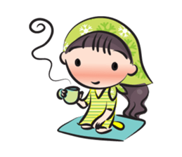 little scarf girl sticker #14872310