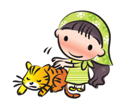 little scarf girl sticker #14872313