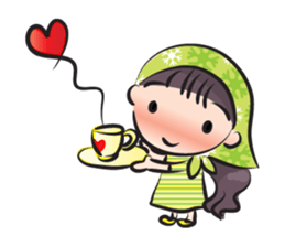 little scarf girl sticker #14872316