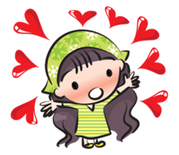 little scarf girl sticker #14872318