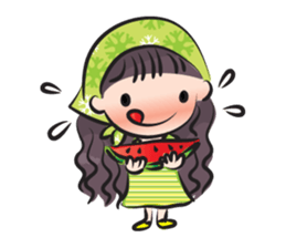 little scarf girl sticker #14872322