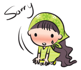 little scarf girl sticker #14872325