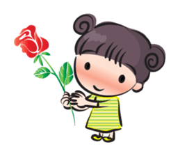 little scarf girl sticker #14872329