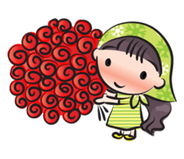 little scarf girl sticker #14872330