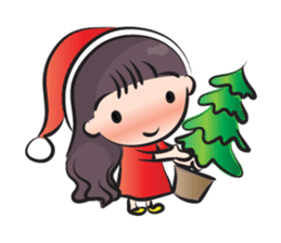 little scarf girl sticker #14872331