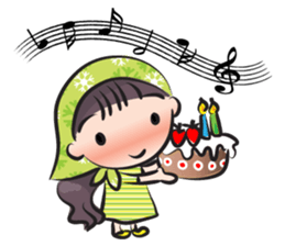 little scarf girl sticker #14872332