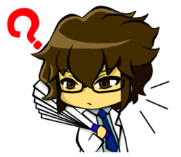 White coat man2 sticker #14879006