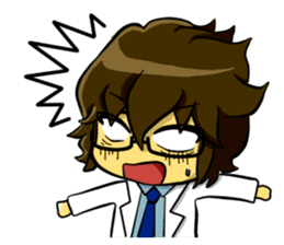 White coat man2 sticker #14879020