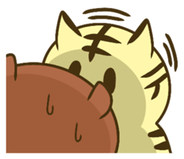 Bear and tiger are good friends sticker #14879636