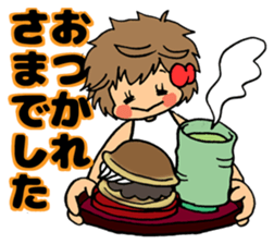 Happy!A girl with naturally curly hair! sticker #14882902