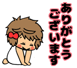 Happy!A girl with naturally curly hair! sticker #14882907