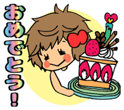 Happy!A girl with naturally curly hair! sticker #14882910