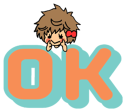 Happy!A girl with naturally curly hair! sticker #14882917