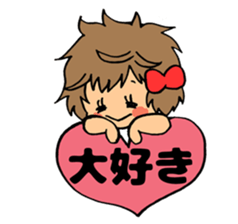 Happy!A girl with naturally curly hair! sticker #14882923