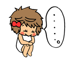 Happy!A girl with naturally curly hair! sticker #14882925