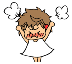 Happy!A girl with naturally curly hair! sticker #14882927